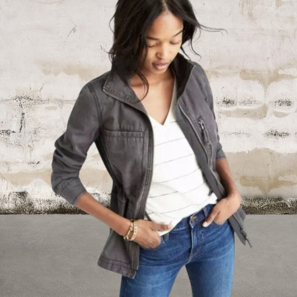 Madewell Fleet Jacket In Grey Size Large
